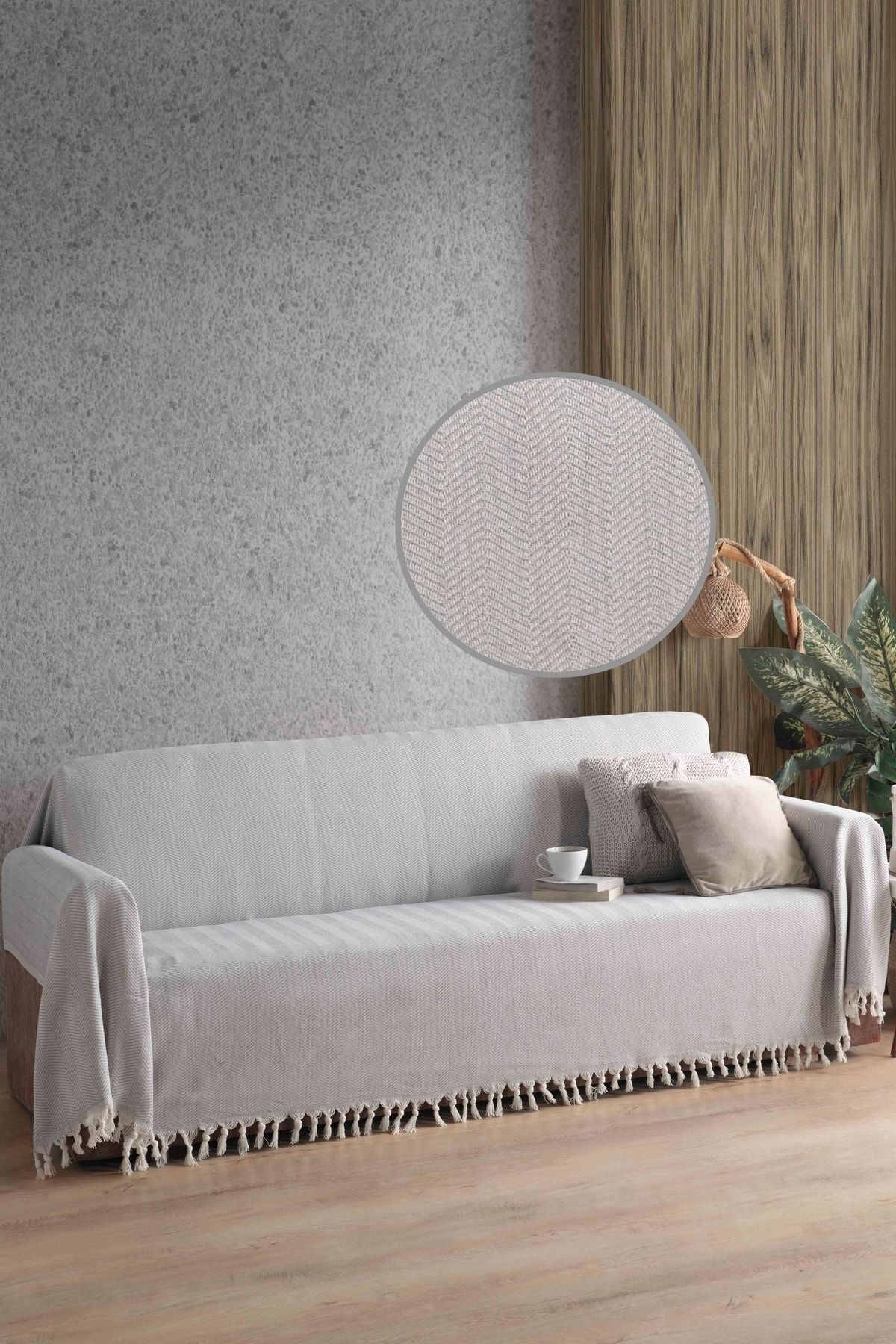 Naturel Koltuk Örtüsü Kolları Kaplayan Bordo 180x300