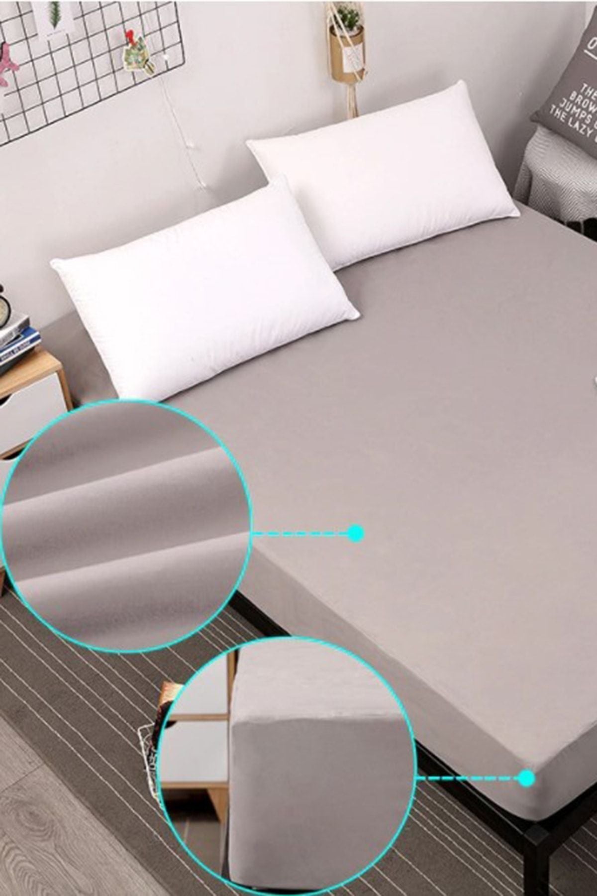 160x200 Çift Kişilik Lastikli Penye Çarşaf %100 Pamuk Capuccino