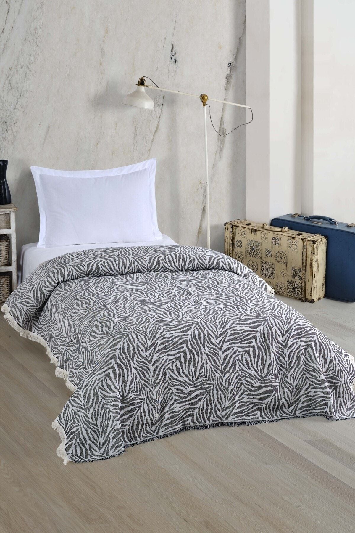 Tek Kişilik Yatak Örtüsü 160x210 Antrasit