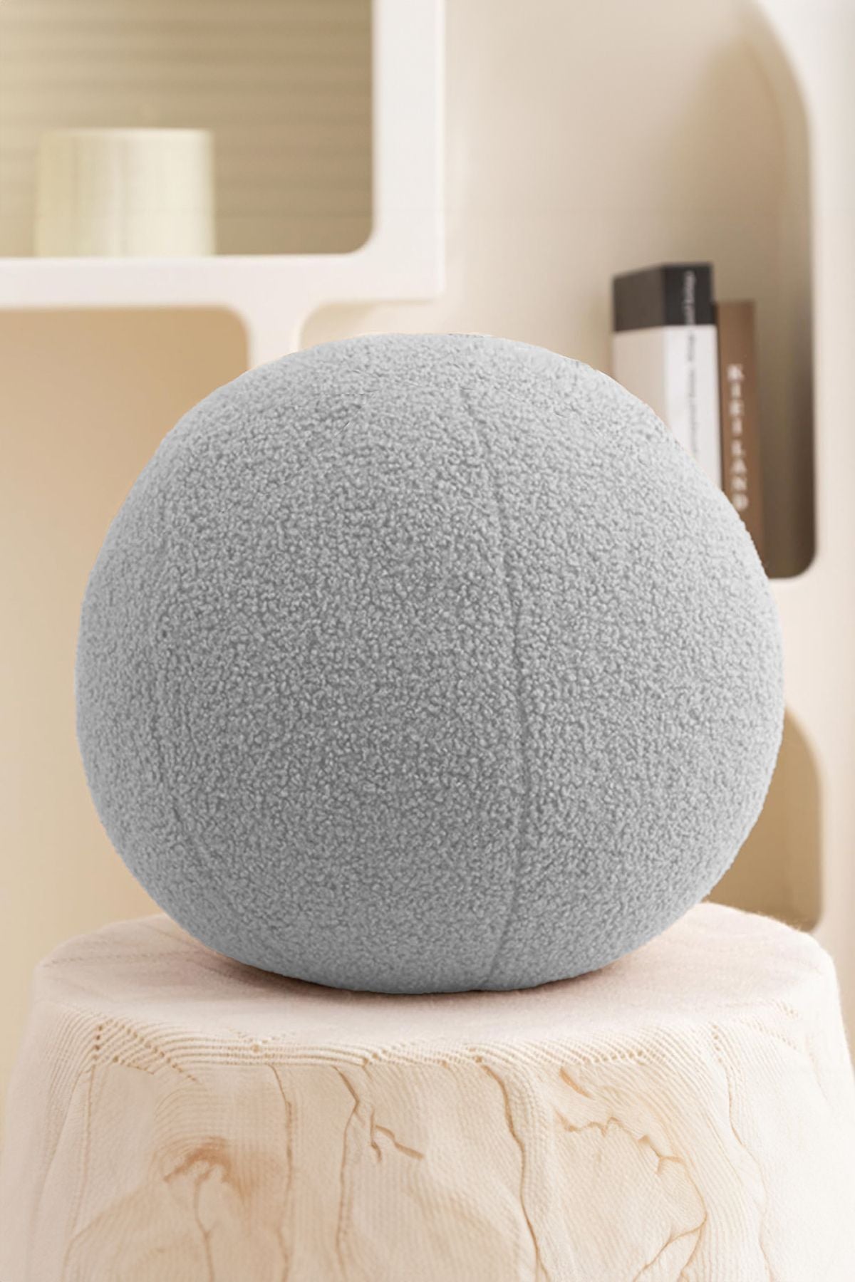 Top Kırlent Yastık - 35 cm Peluş | Teddy | Dekoratif | Şık Tasarım | Yumuşak