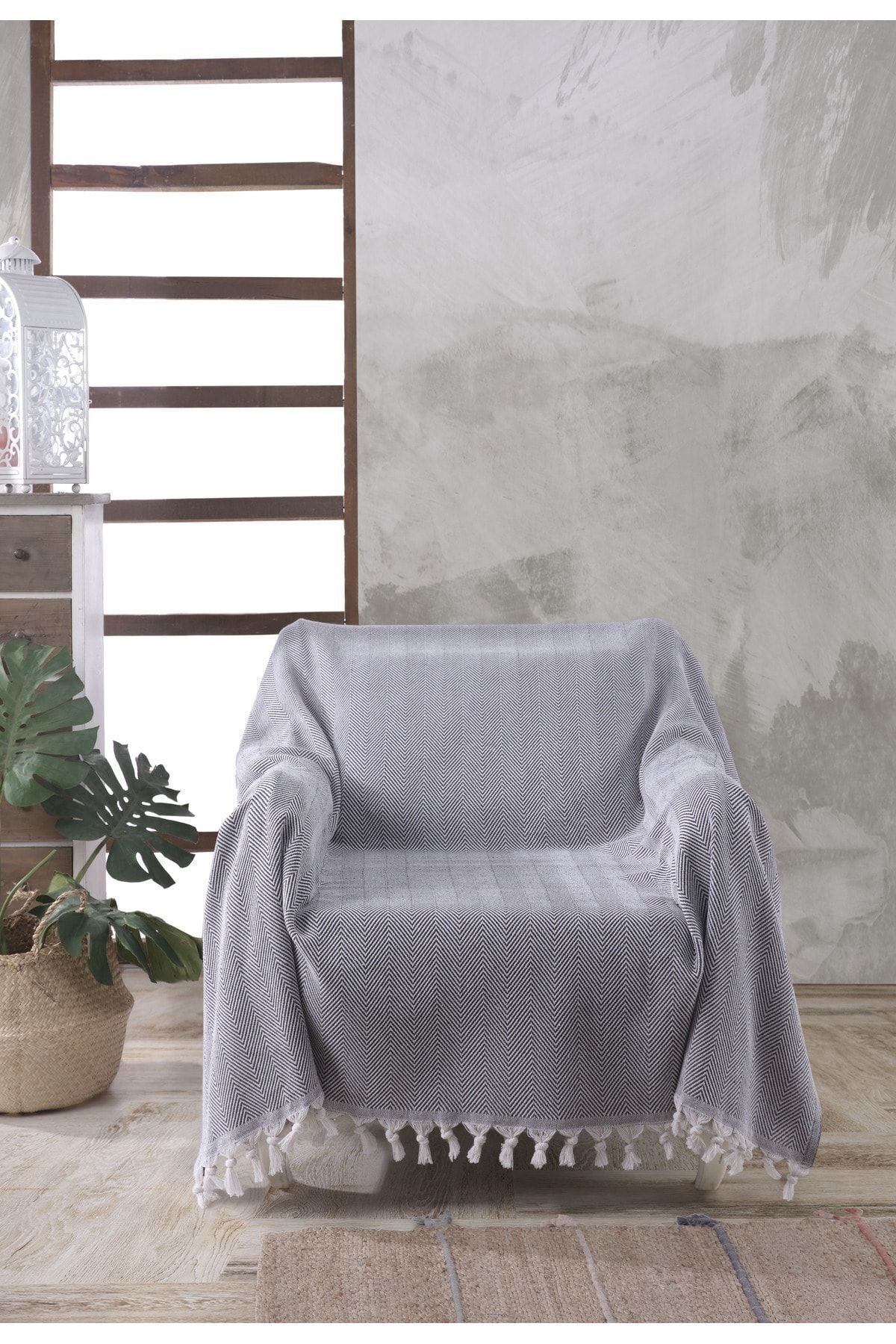 NATURAL BERJER KOLTUK ÖRTÜSÜ TEKLİ KOLTUK PETROL MAVİSİ 160x160