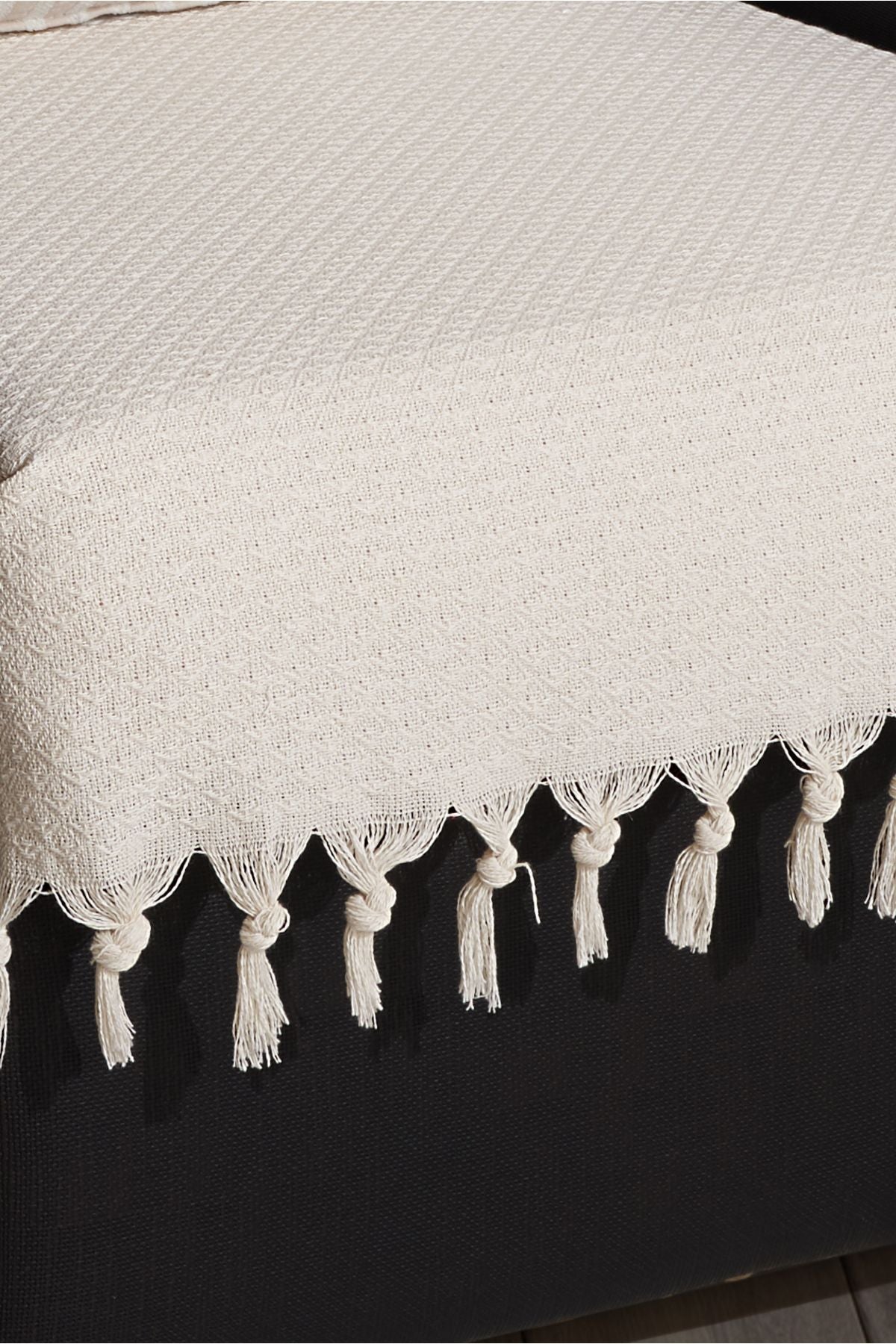 Oturma Yerini Kapatan Saçaklı Koltuk Örtüsü %100 Pamuk | Berjer Örtüsü Koltuk Şalı 70x95 Cm Yeşil