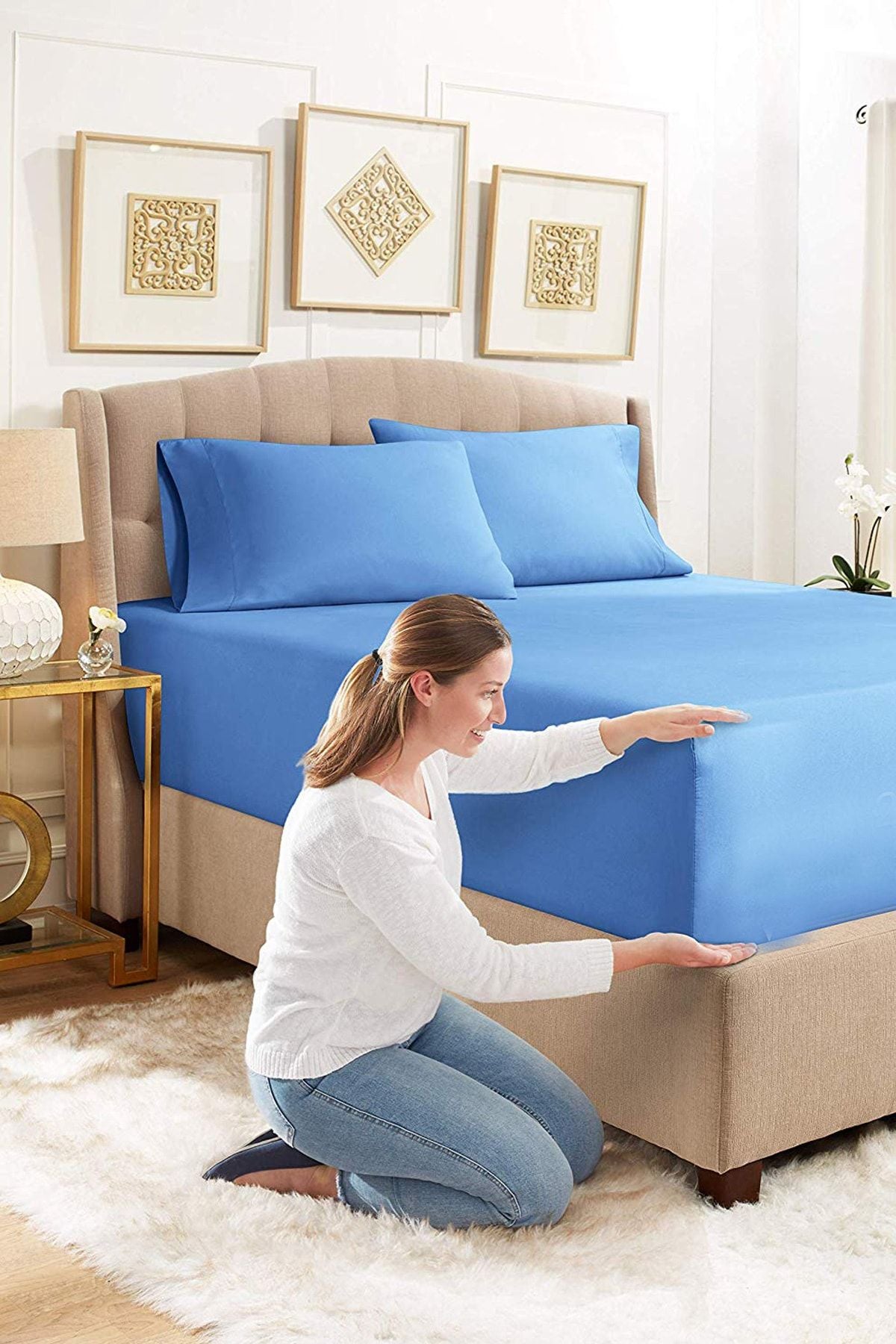 100x200 Tek Kişilik Lastikli Penye Çarşaf %100 Pamuk Turkuaz