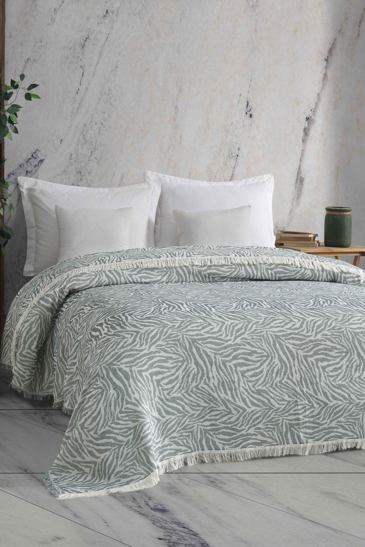 ZEBRA 210x240 ÇİFT KİŞİLİK YATAK ÖRTÜSÜ ANTRASİT