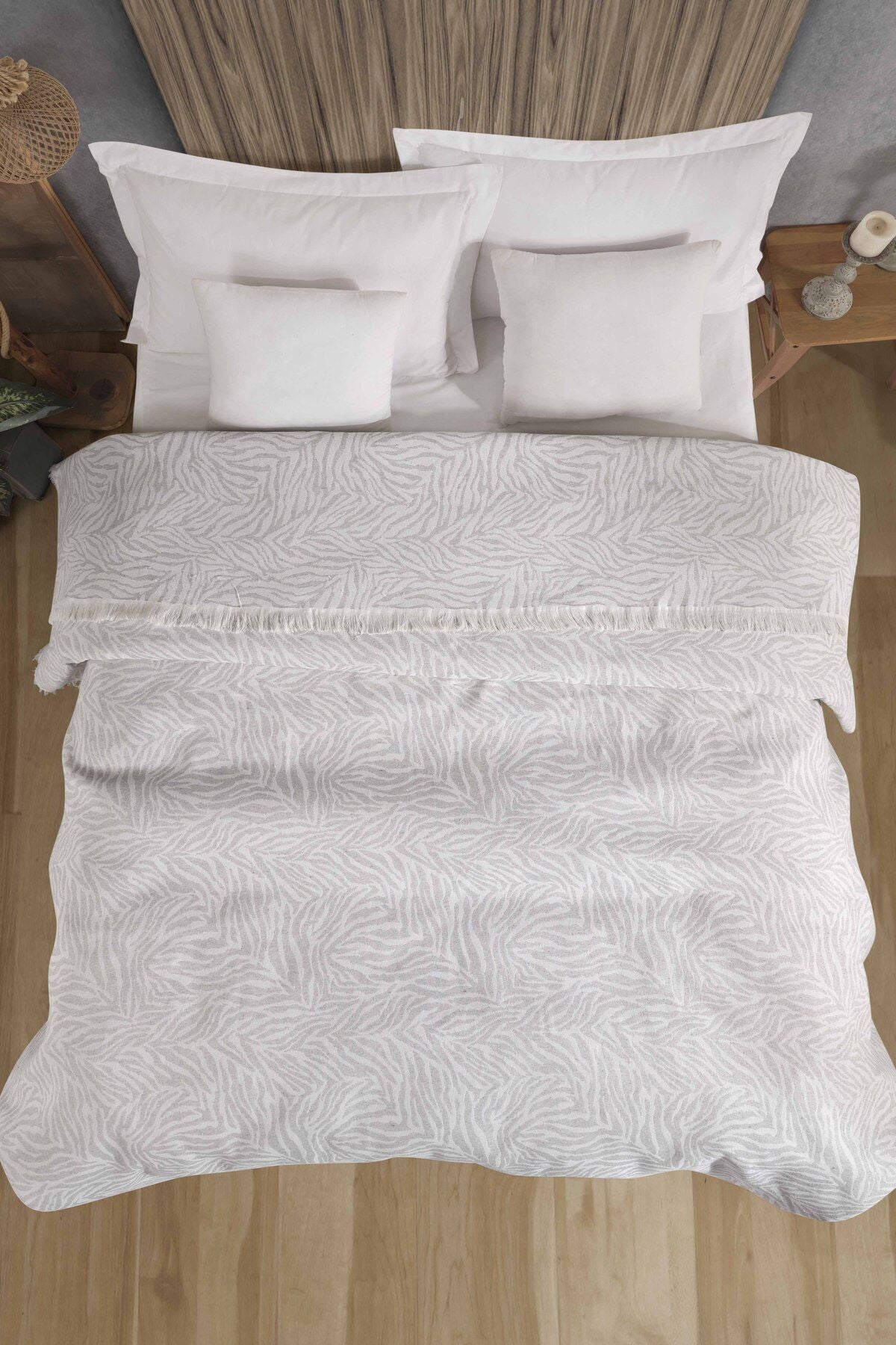 ZEBRA 210x240 ÇİFT KİŞİLİK YATAK ÖRTÜSÜ ANTRASİT