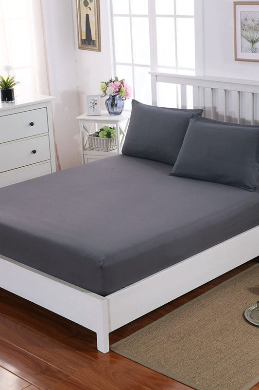 100x200 Tek Kişilik Lastikli Penye Çarşaf %100 Pamuk Antrasit