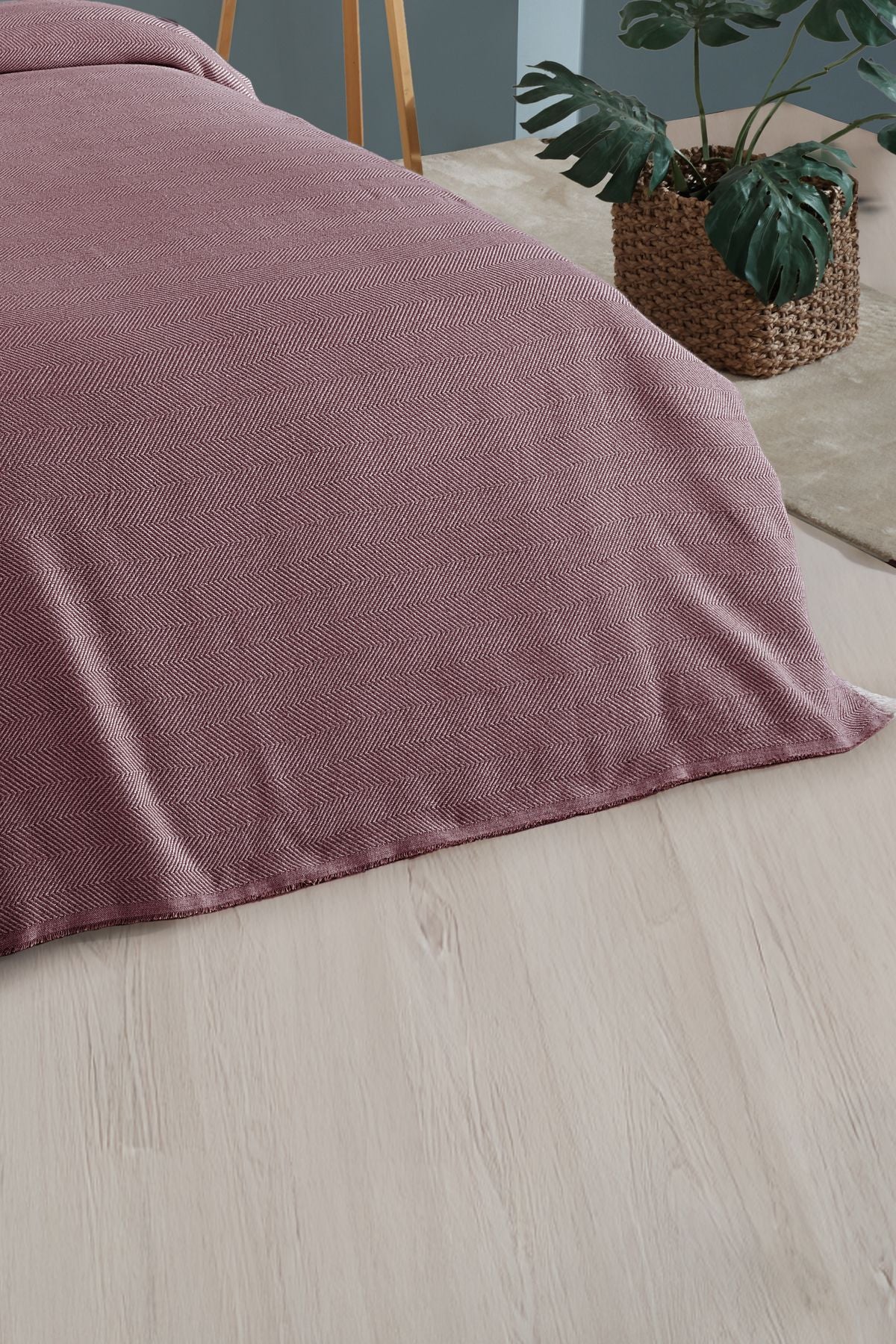 Natural Tek Kişilik Yatak Örtüsü 180x210 Cm Bordo