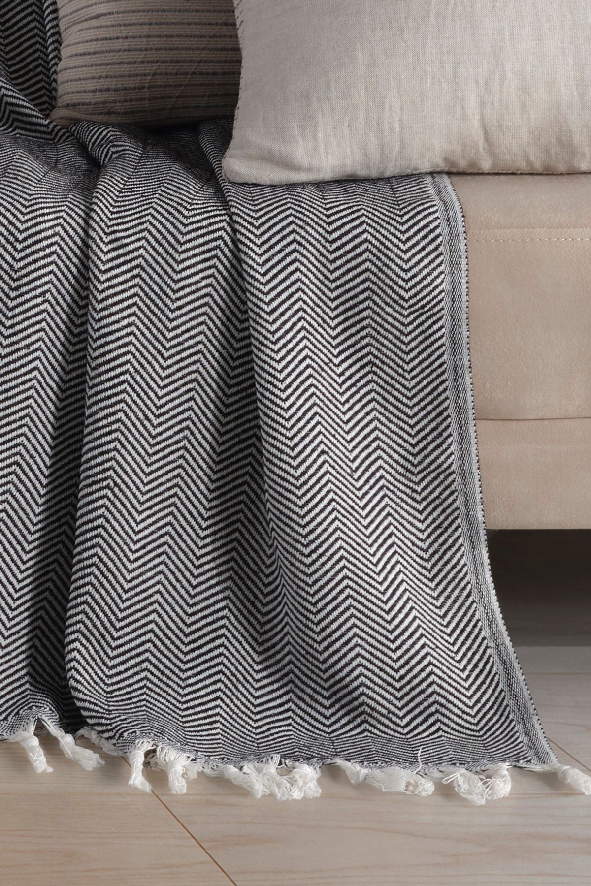 Natural Koltuk Örtüsü Koltuk Şalı 180 x 210 %100 Pamuk Hardal