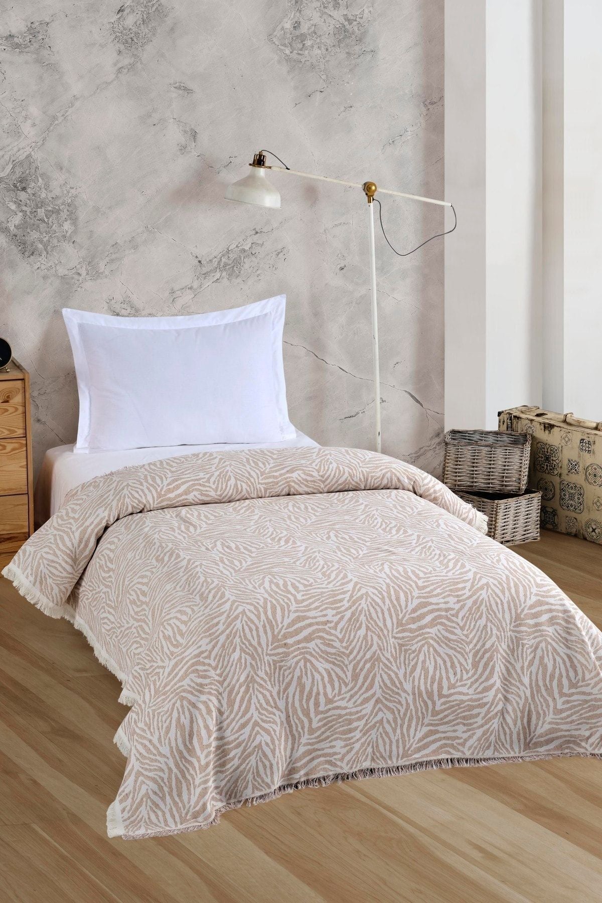 Tek Kişilik Yatak Örtüsü 160x210 Antrasit