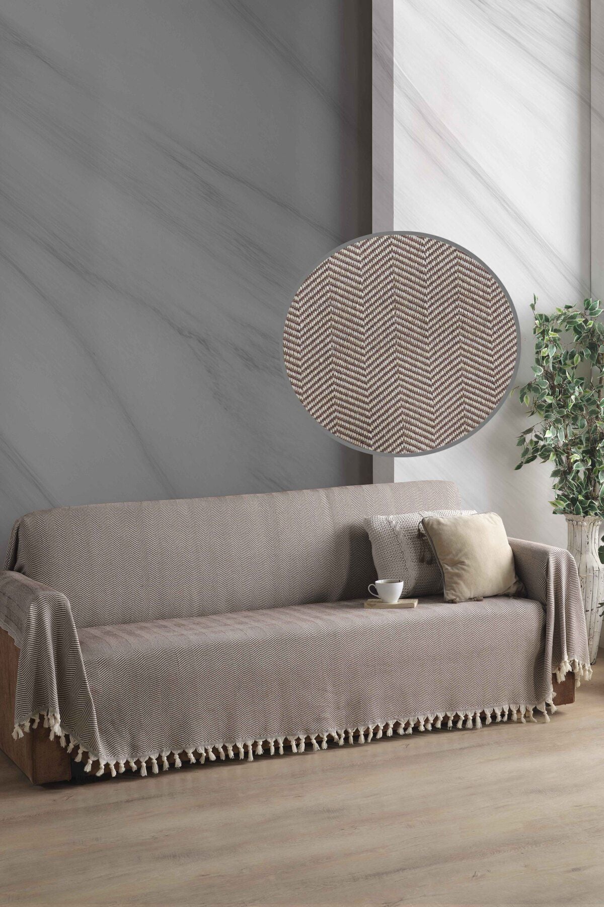 Naturel Koltuk Örtüsü Kolları Kaplayan Bordo 180x300