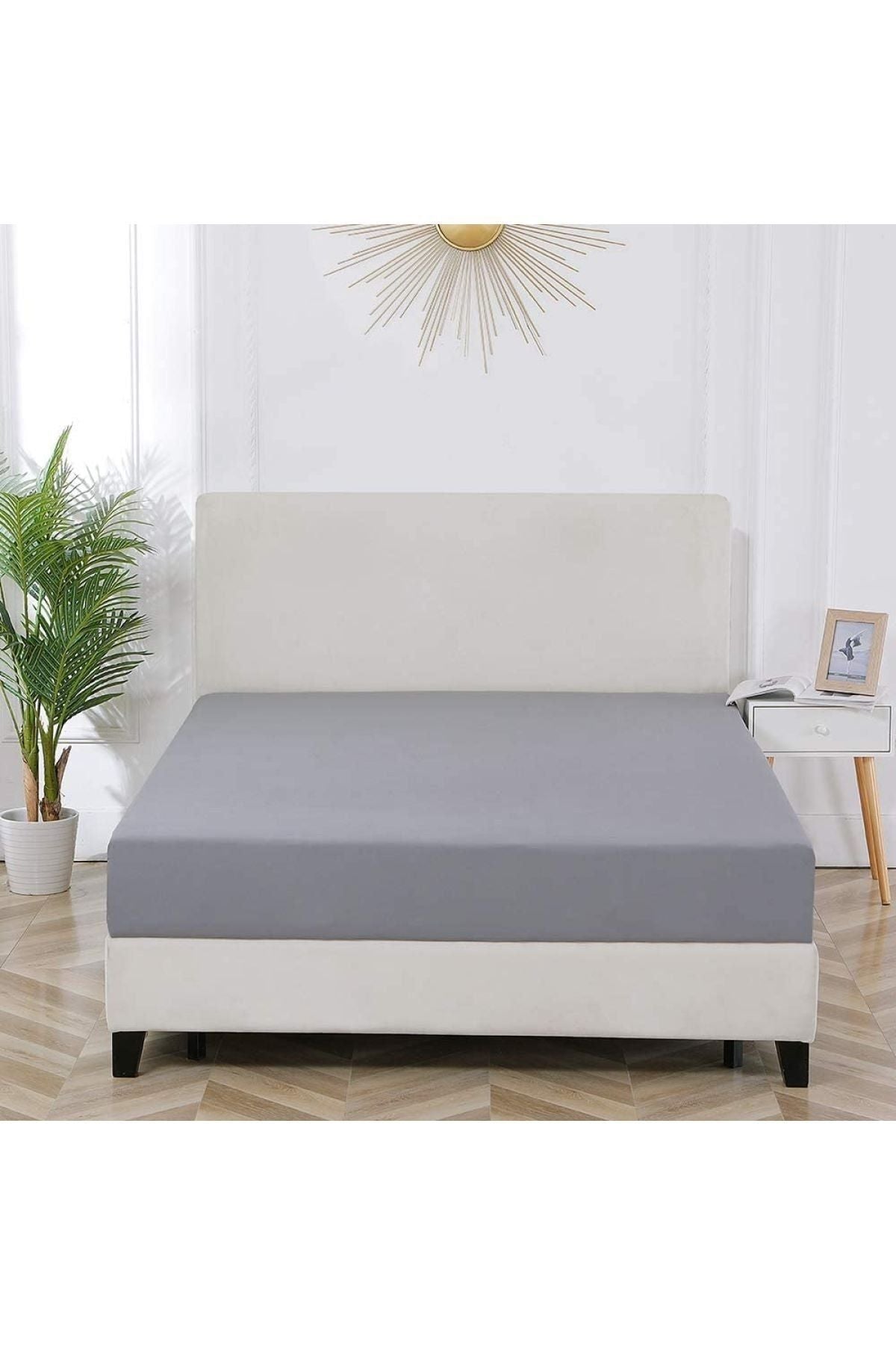 180x200 Çift Kişilik Battal Boy Lastikli Penye Çarşaf %100 Pamuk Su Yeşili