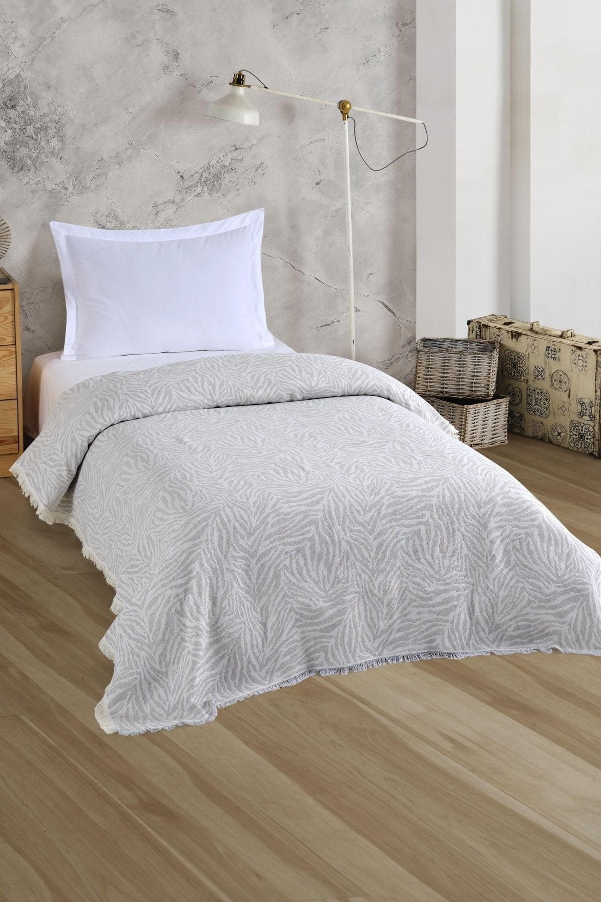 Tek Kişilik Yatak Örtüsü 160x210 Antrasit