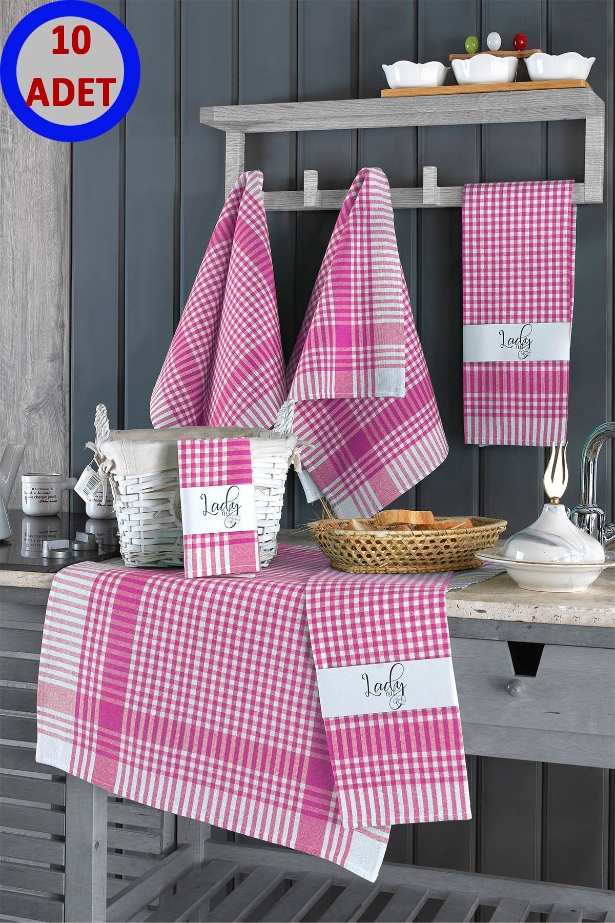 Alman Peçetesi Pötikareli 10 Adet Mavi 45x65