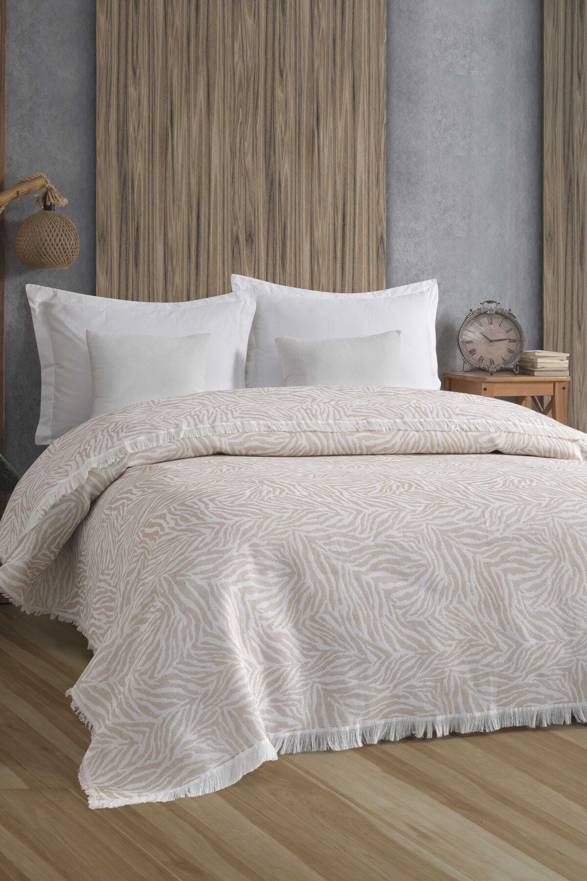 ZEBRA 210x240 ÇİFT KİŞİLİK YATAK ÖRTÜSÜ ANTRASİT