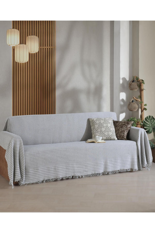 Kazayağı Gri Koltuk Örtüsü Kolları Kaplayan180x300