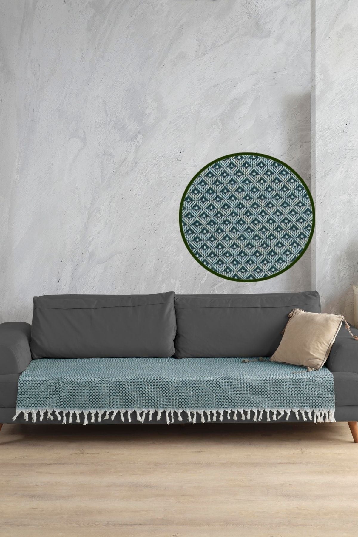 Yıldız Oturma Yerini Kapatan Koltuk Örtüsü Antrasit 115x200