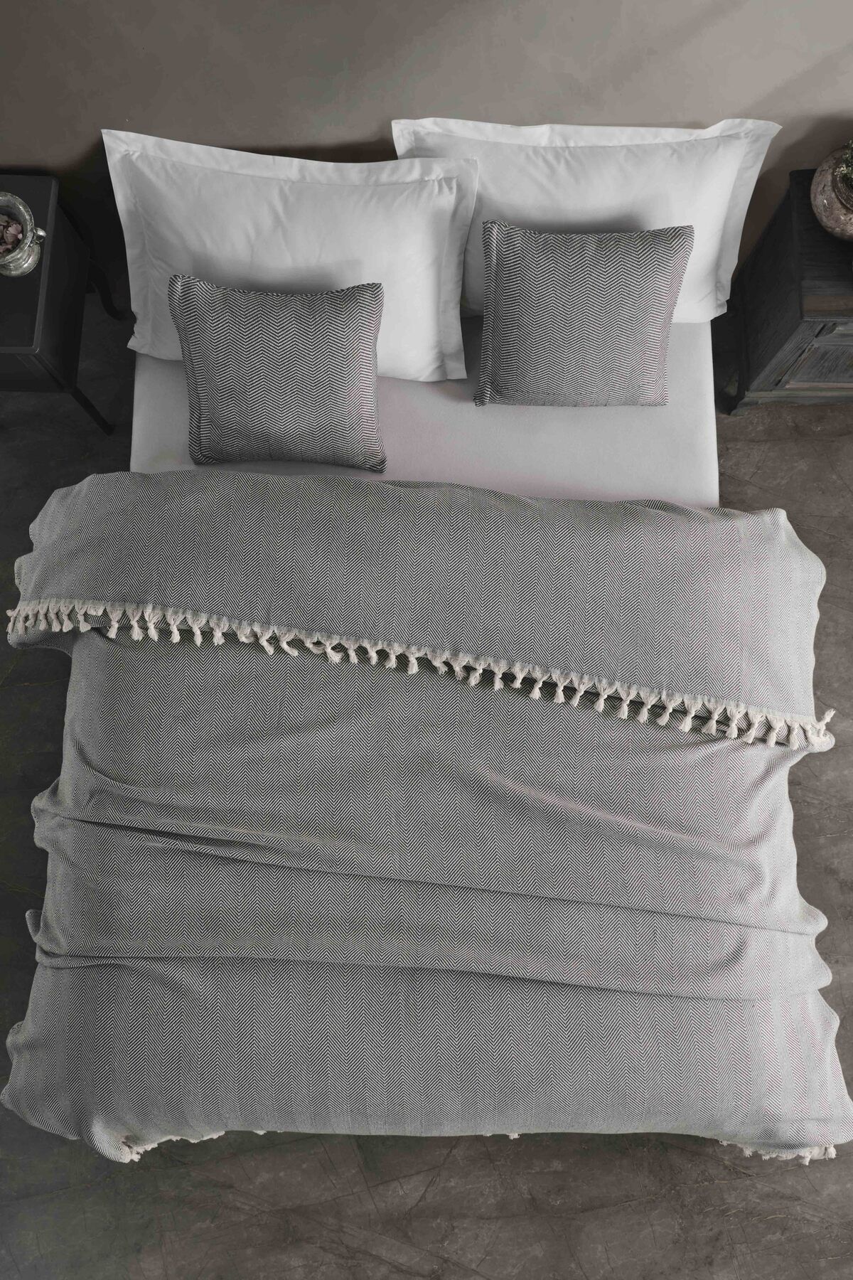 Çift Kişilik Natural Yatak Örtüsü Pike 210x240 Hardal