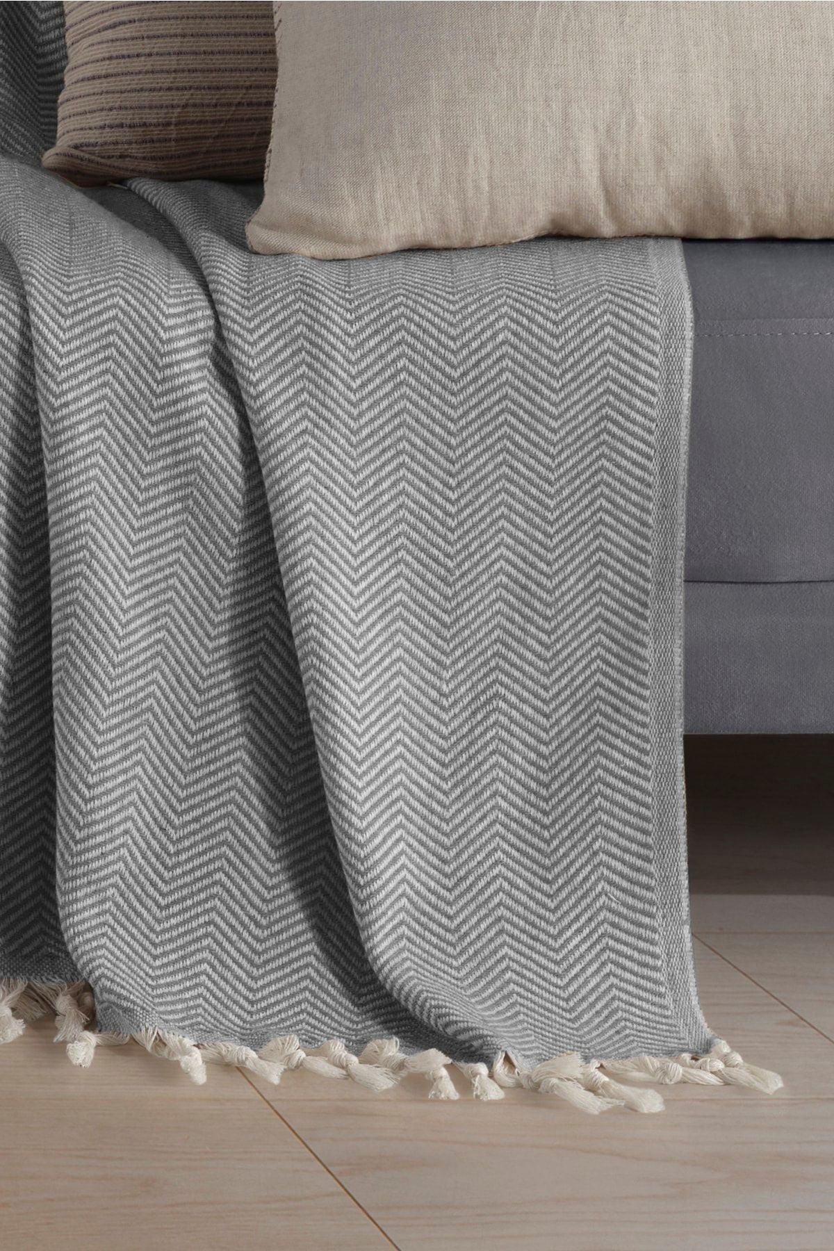 Natural Koltuk Örtüsü Koltuk Şalı 180 x 210 %100 Pamuk Hardal