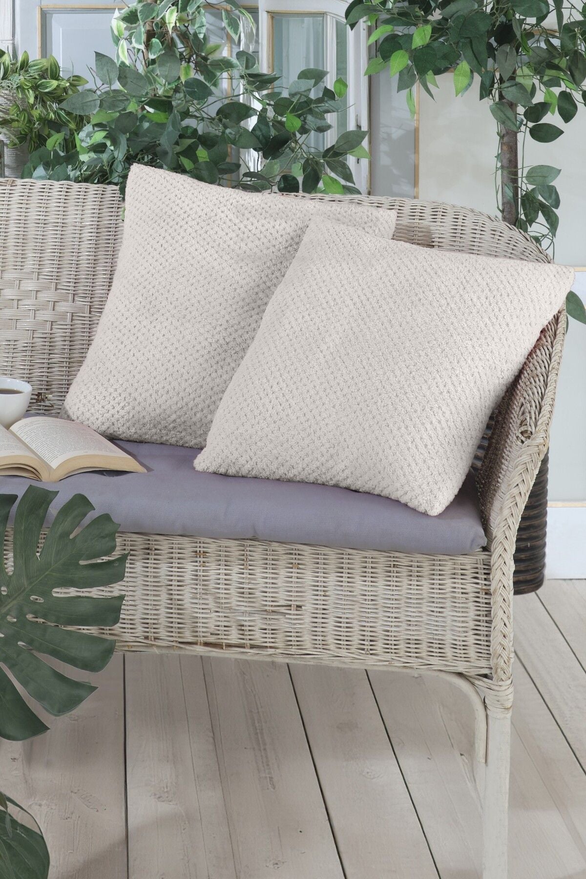 SOFTY / WELLSOFT / KIRLENT KILIFI / 45x45 / 2 Adet Ekru