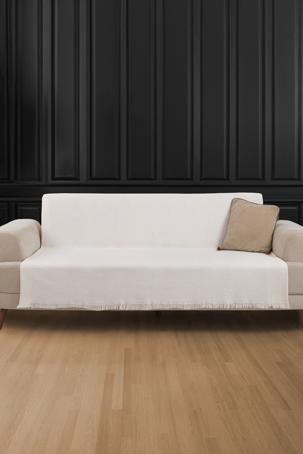 Saçaklı Koltuk Örtüsü | Koltuk Şalı 180x210cm Pamuk Bordo