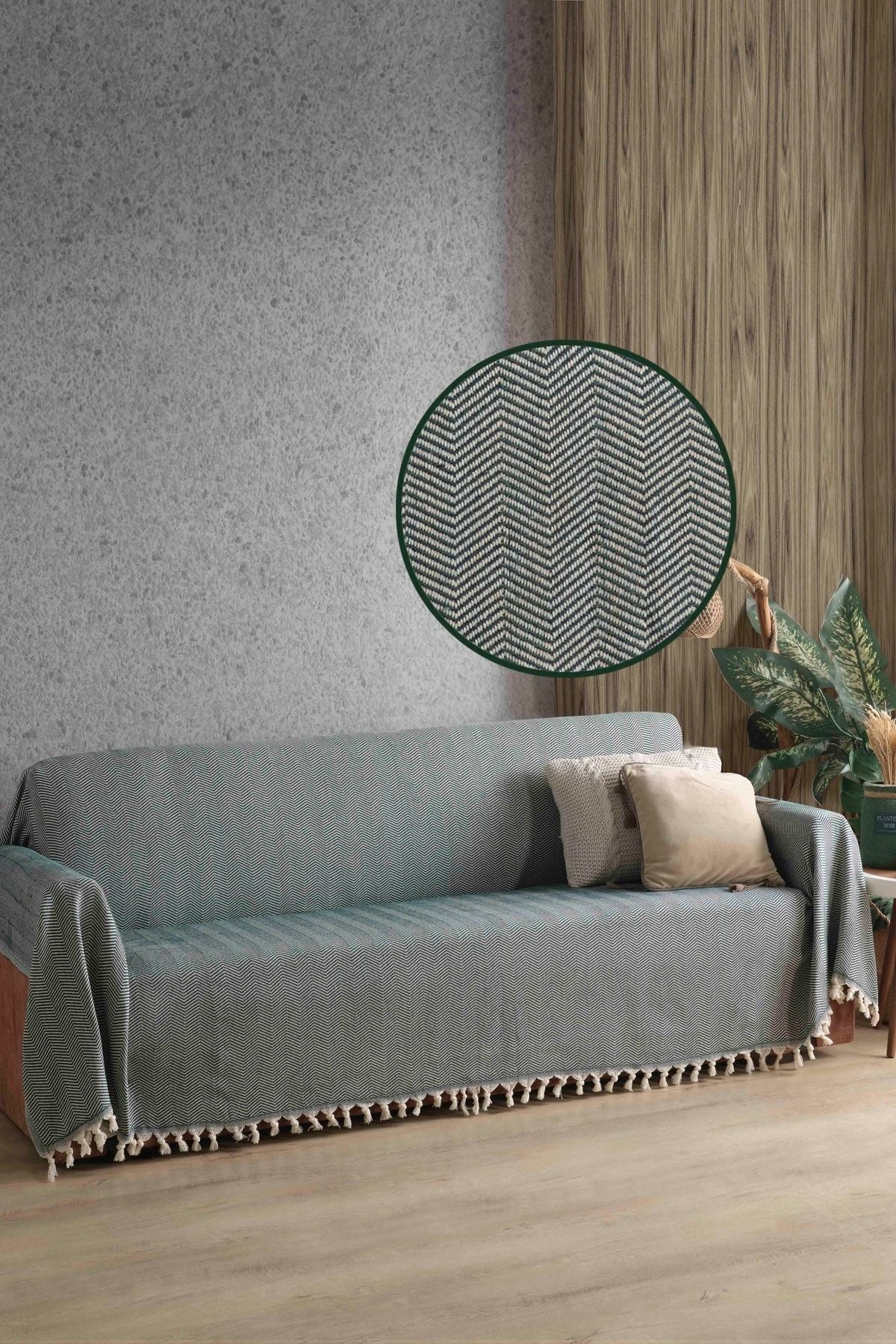 Naturel Koltuk Örtüsü Kolları Kaplayan Bordo 180x300