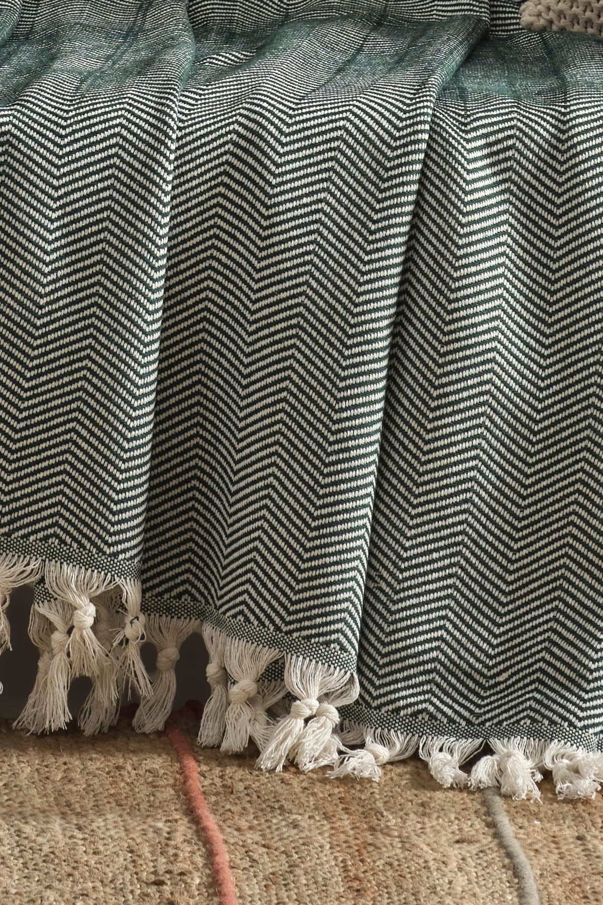 Natural Koltuk Örtüsü Koltuk Şalı 180 x 210 %100 Pamuk Hardal