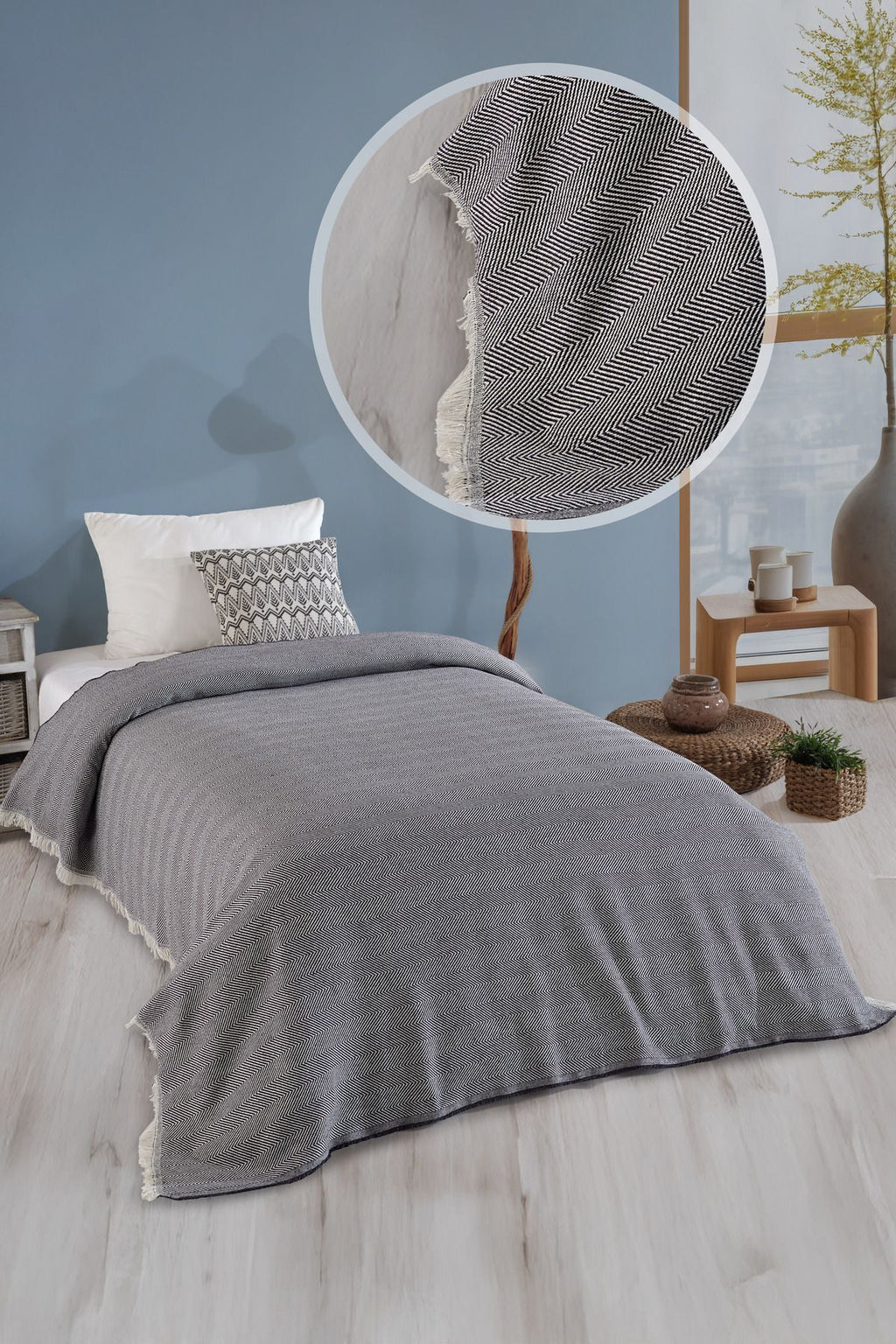 Natural Tek Kişilik Yatak Örtüsü 180x210 Cm Bordo