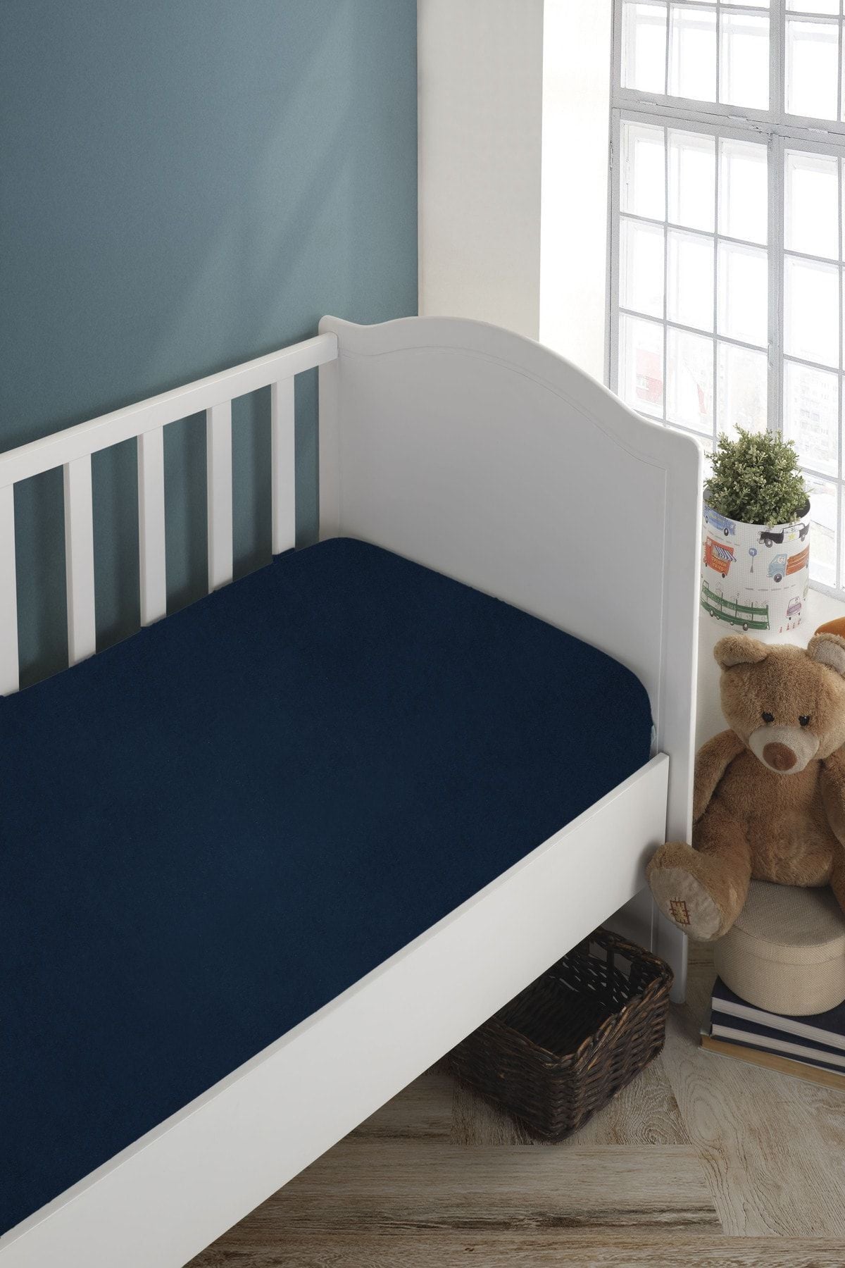 Bebek-çocuk Organik Pamuk Lastikli Penye Çarşaf 60x120 - 70x140 Uyumlu Antrasit