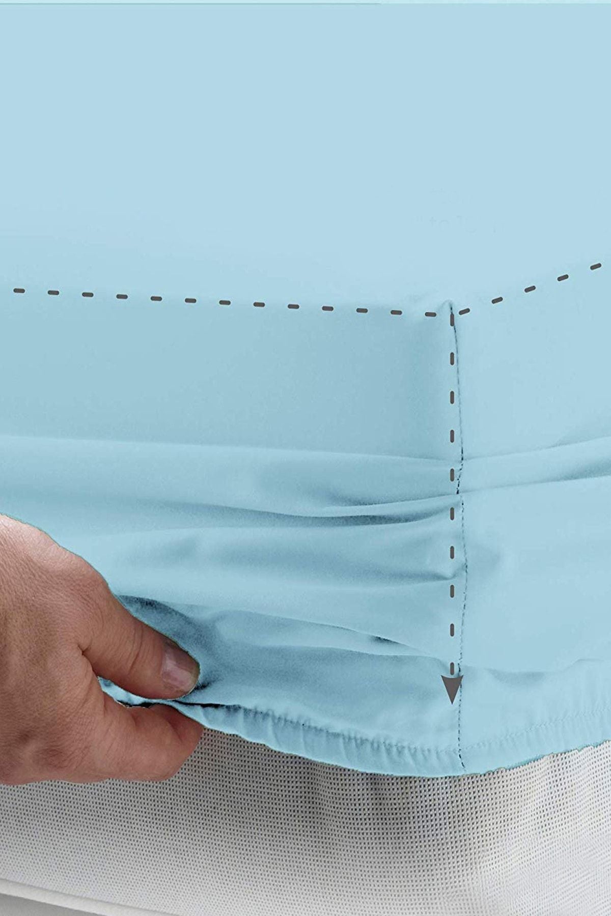 100x200 Tek Kişilik Lastikli Penye Çarşaf %100 Pamuk Turkuaz